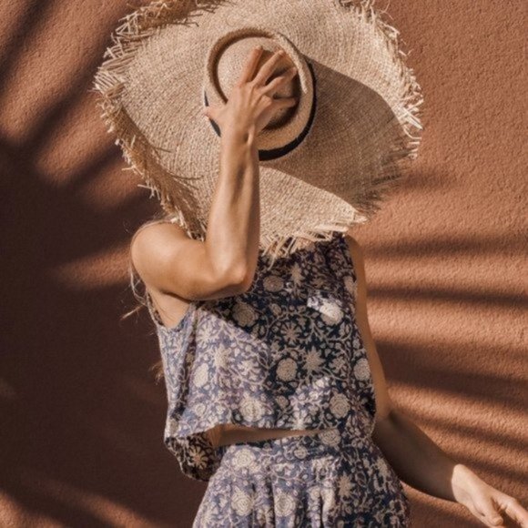 NWT Maelu Hand Block Printed Crop Top - Picture 4 of 4